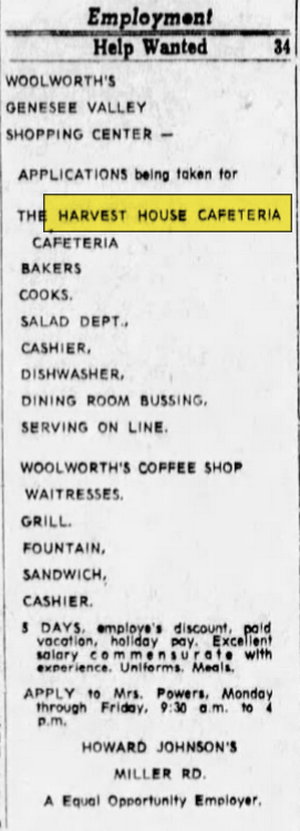 Harvest House Cafeteria - Jul 13 1970 Article